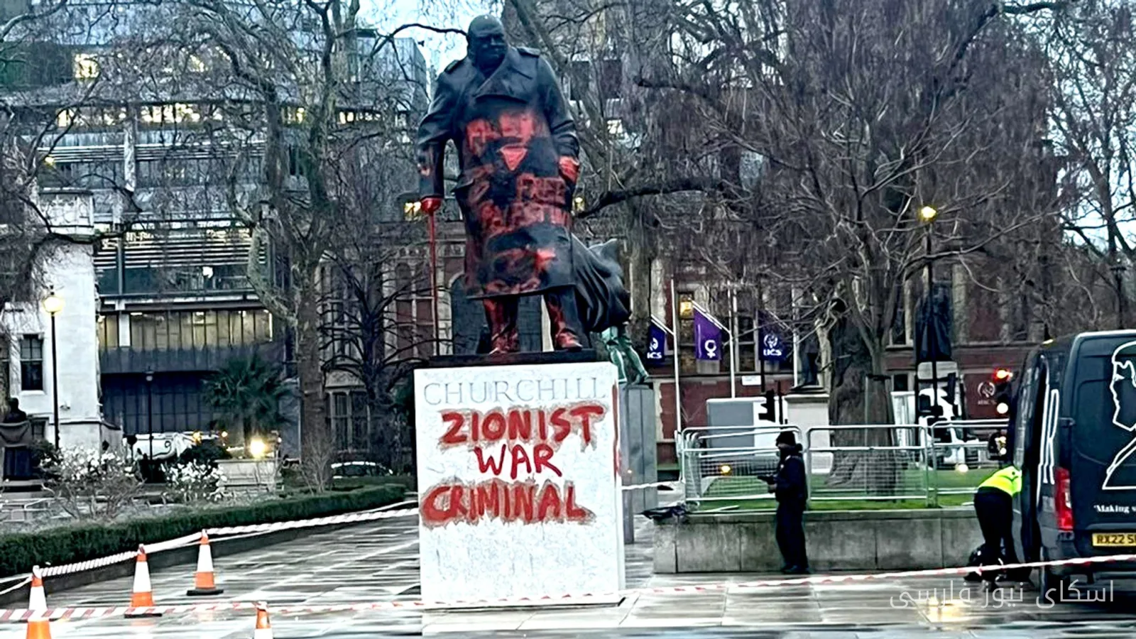 L'homme qui a endommagé la statue de Churchill a été déclaré non coupable